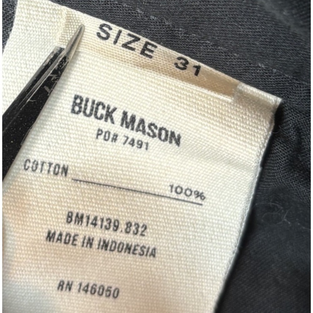Buck Mason Parachute Poplin Cargo Pants Mens 31x30 Flat Black Utility EUC - Picture 4 of 4